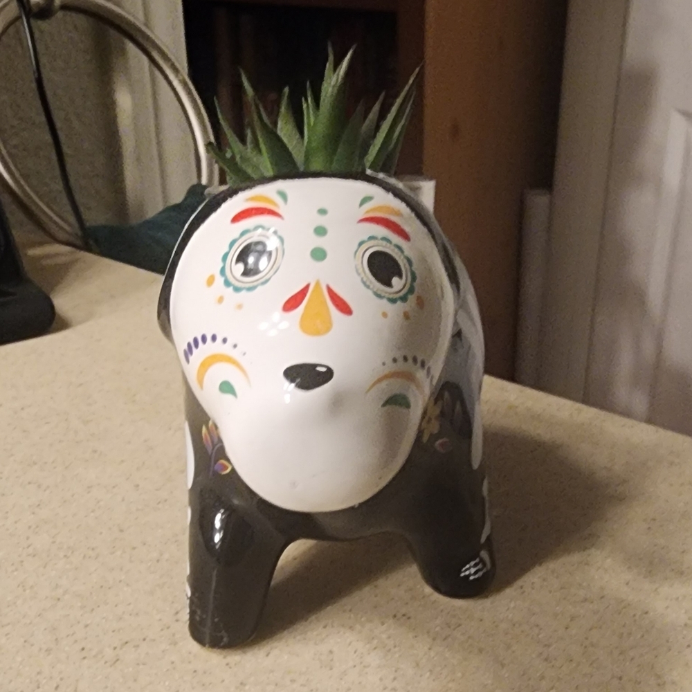 Day of the Dead cute dog and cat planter